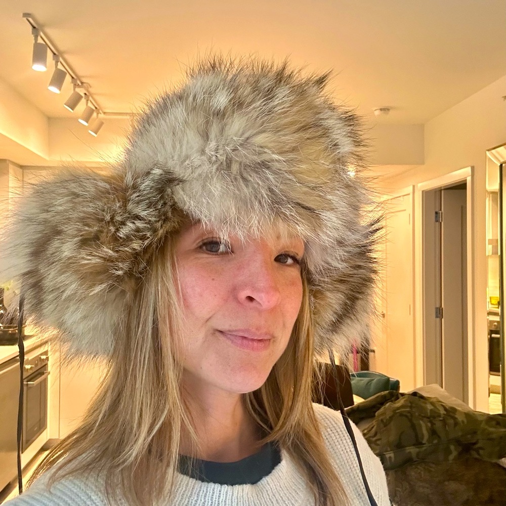 REAL fur hat with ear flaps